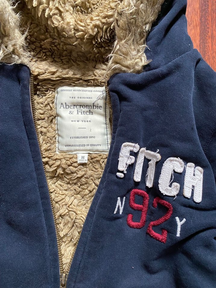 Kürklü Kapüşonlu Abercrombie&Fitch Fur Y2k zip Hoodie - Görsel 2