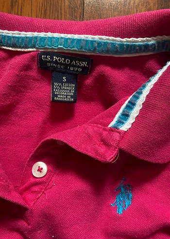 Us Polo Assn Pembe Polo Yaka Y2k Vintage Tişört - Görsel 2