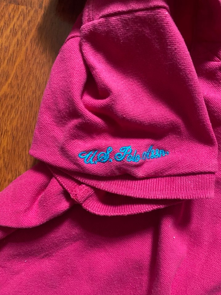 Us Polo Assn Pembe Polo Yaka Y2k Vintage Tişört - Görsel 3