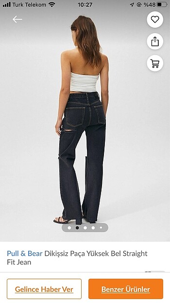 xs Beden Pull and Bear yırtık jean
