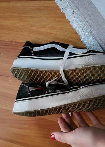 Siyah Gri Bağcıklı Spor Ayakkabı vans - Görsel 2