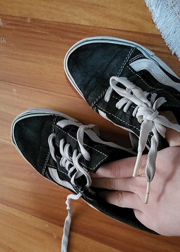 Siyah Gri Bağcıklı Spor Ayakkabı vans - Görsel 3