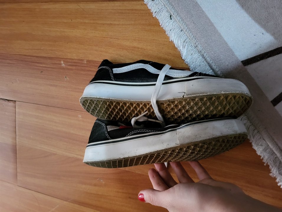 Siyah Gri Bağcıklı Spor Ayakkabı vans - Görsel 2