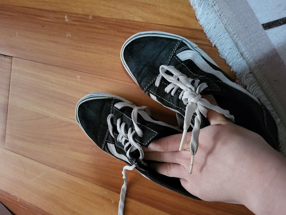 Siyah Gri Bağcıklı Spor Ayakkabı vans - Görsel 3