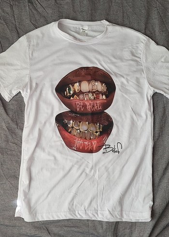 Beyaz Baskılı Rock Punk Kadın Tişört - Görsel 3