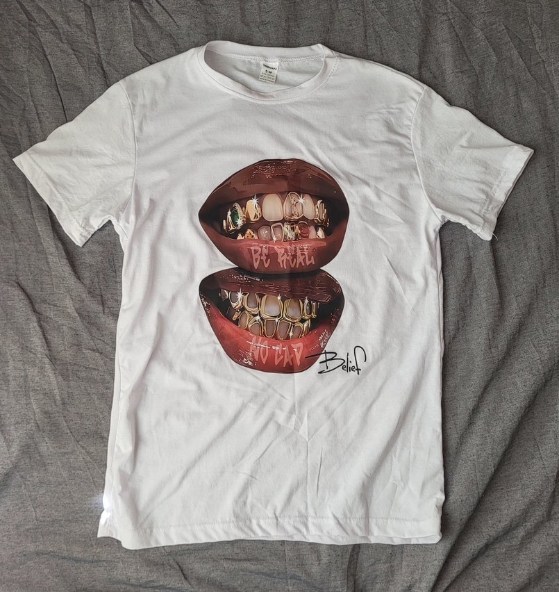 Beyaz Baskılı Rock Punk Kadın Tişört - Görsel 2