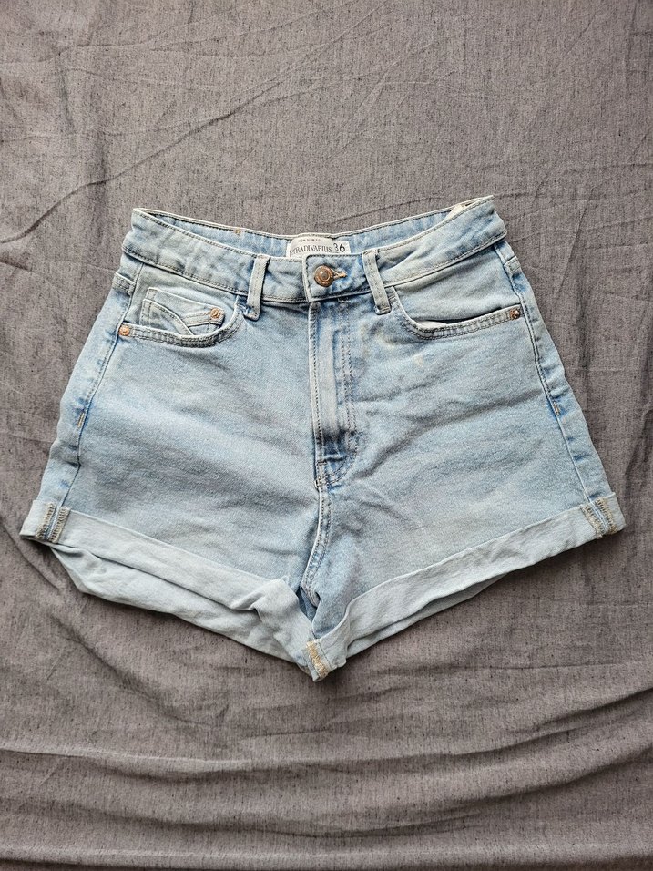 stradivarius Mini Kot Şort - Görsel 2