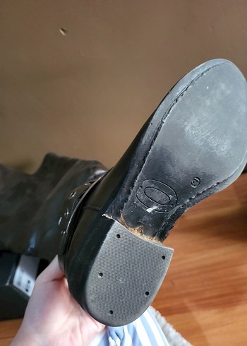 Siyah Deri Platform Topuklu Gotik Kadın Botları - Görsel 4