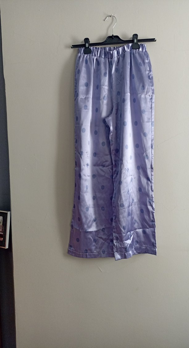 Mor Puanlı Kısa Kollu Kadın Pijama Takımı - Görsel 3