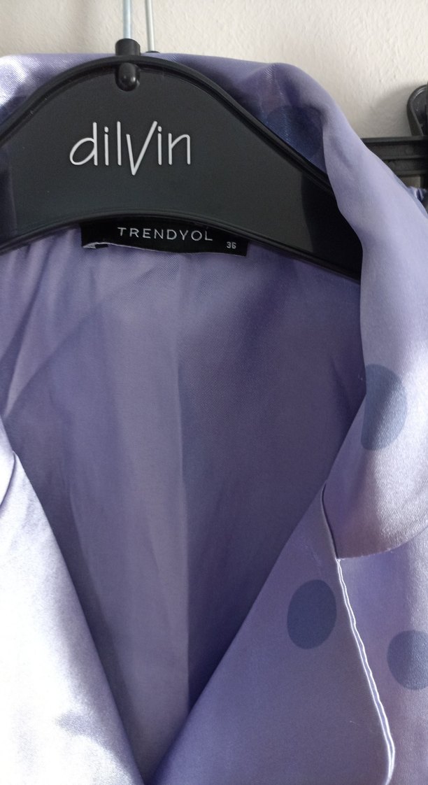 Mor Puanlı Kısa Kollu Kadın Pijama Takımı - Görsel 2