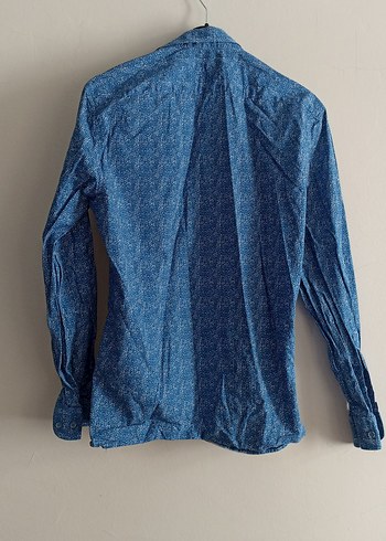 Düğmeli Uzun Kollu Mavi Denim Erkek Gömlek - Görsel 4