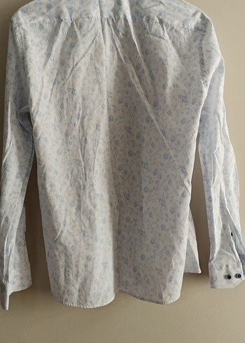 Pamuklu Erkek Gömlek, Düğmeli, Uzun Kollu, Beyaz - Görsel 3