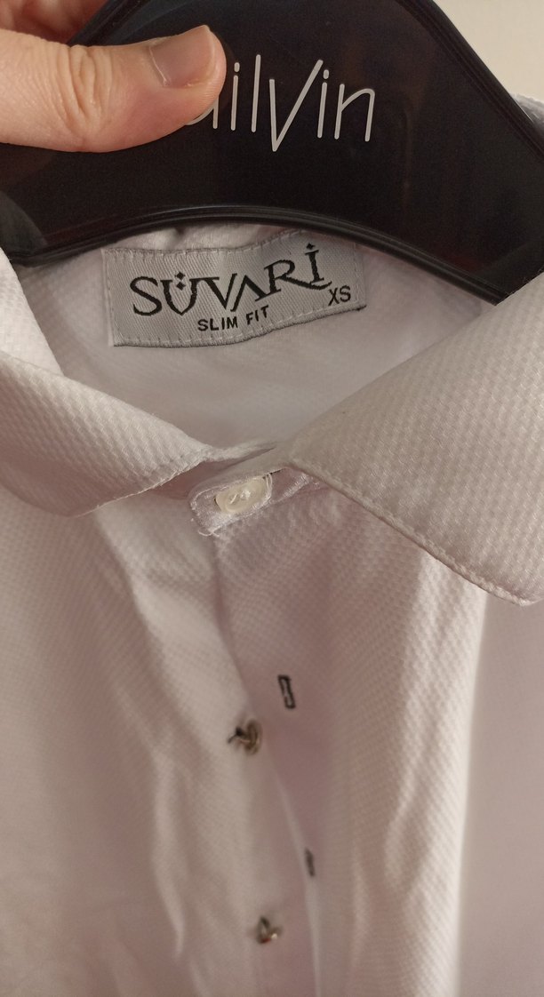 Düğmeli Beyaz damat Erkek Gömlek - Görsel 3