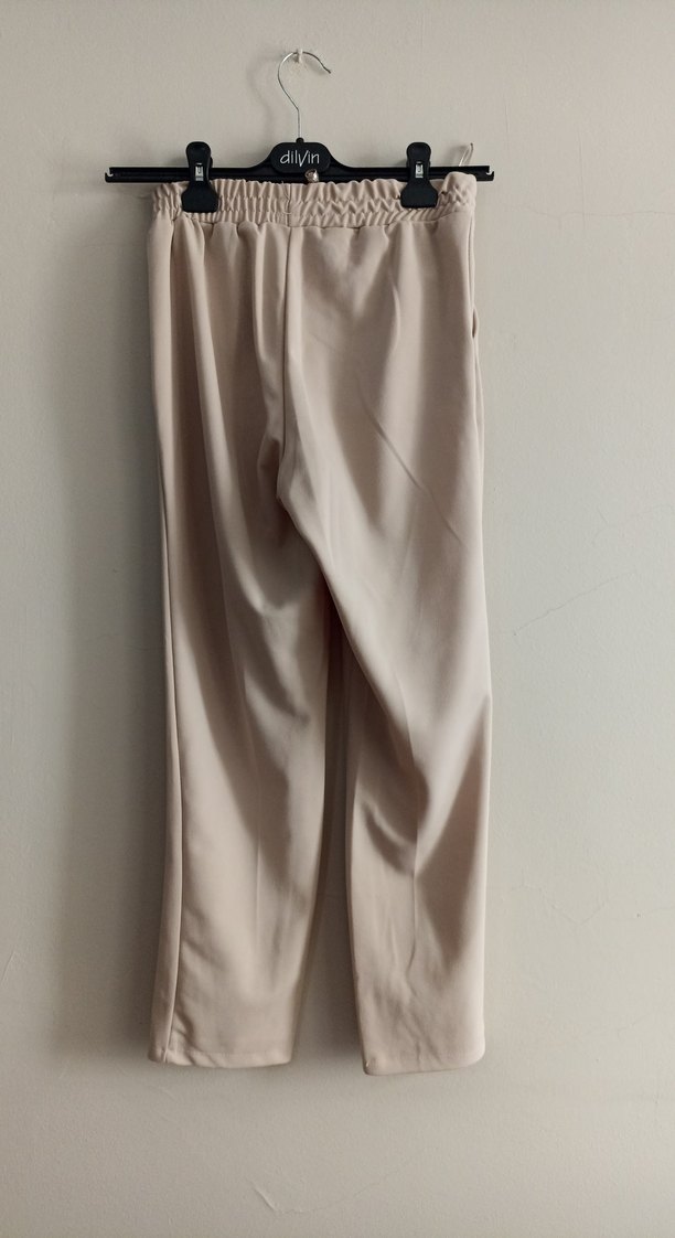 Bej Midi Kadın Kumaş Pantolon - Görsel 2