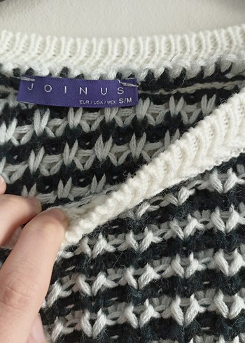 Çizgili Örgü Kadın Kazak - Görsel 3