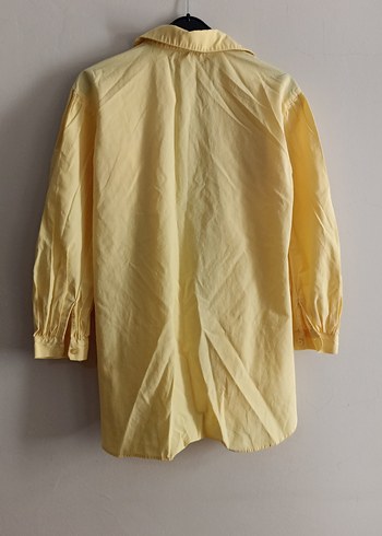 Sarı Uzun Kollu Keten Gömlek - Görsel 4