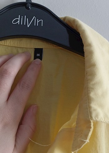 Sarı Uzun Kollu Keten Gömlek - Görsel 2