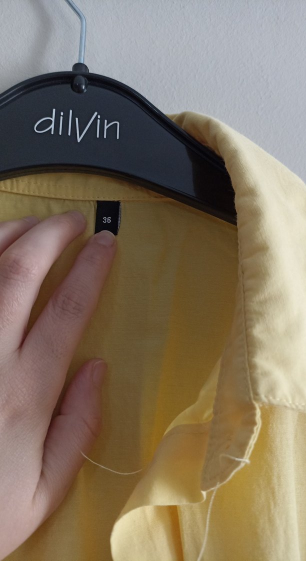 Sarı Uzun Kollu Keten Gömlek - Görsel 2