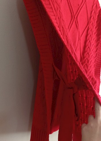 Kırmızı Örgü Kadın Süveter - Görsel 2