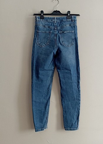 Kadın Mavi Denim Salaş Jean - Görsel 3