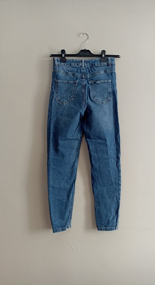 Kadın Mavi Denim Salaş Jean - Görsel 3