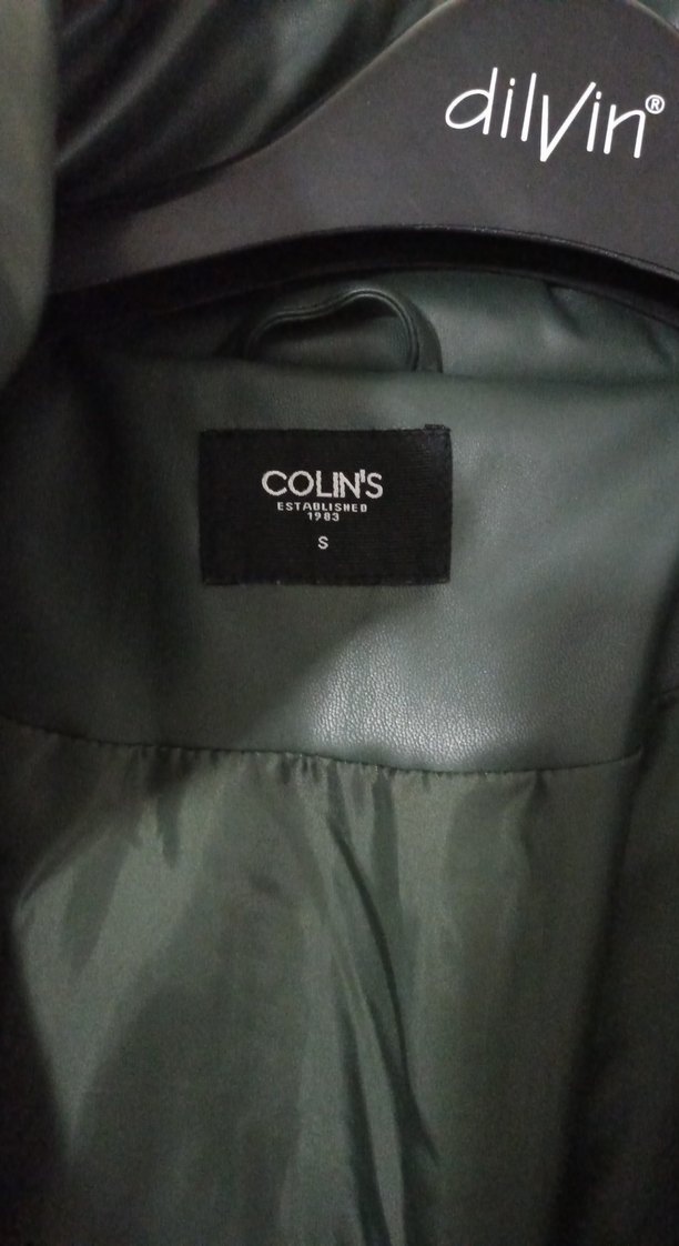 Koyu Yeşil Deri mont - Görsel 5