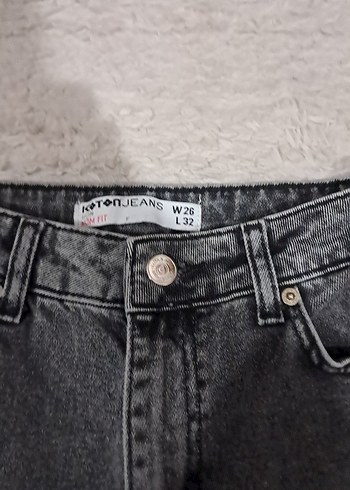Gri Regular Fit Kadın Denim Jean - Görsel 3