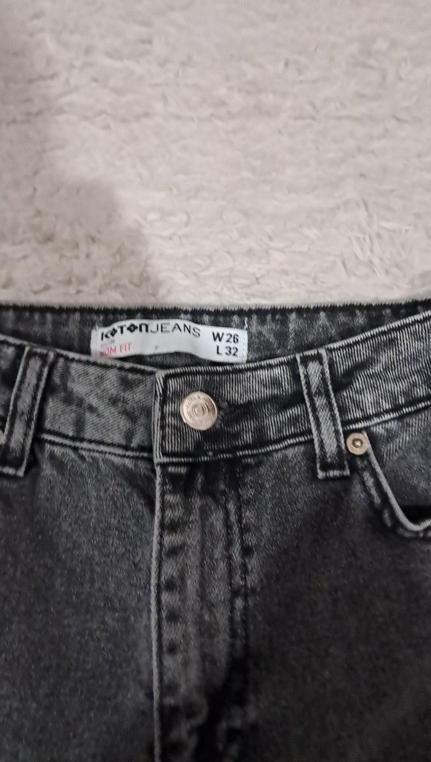 Gri Regular Fit Kadın Denim Jean - Görsel 3