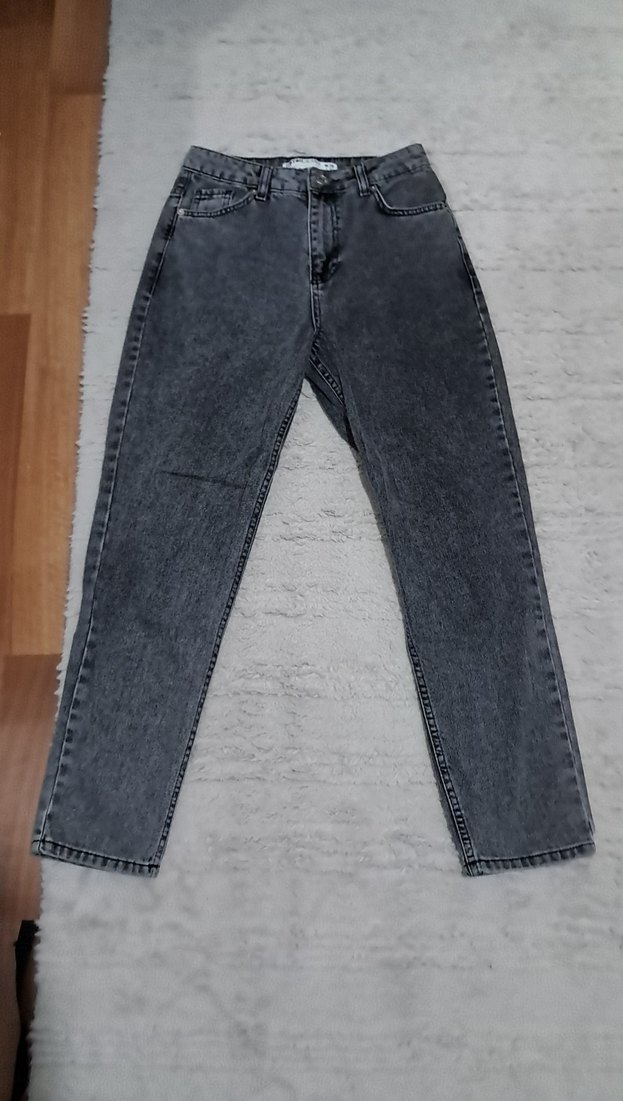 Gri Regular Fit Kadın Denim Jean - Görsel 2
