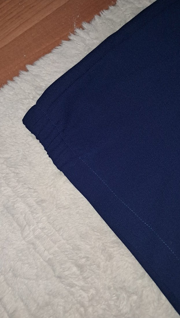 Kadın Lacivert Uzun Kollu Düğmeli Tunik - Görsel 3