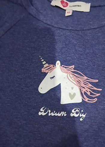 Koyu Mavi Unicorn Baskılı Tişört - Görsel 3