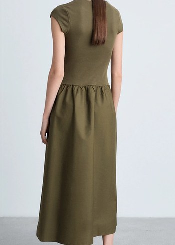 Kadın Haki Uzun Kolsuz Elbise - Görsel 4