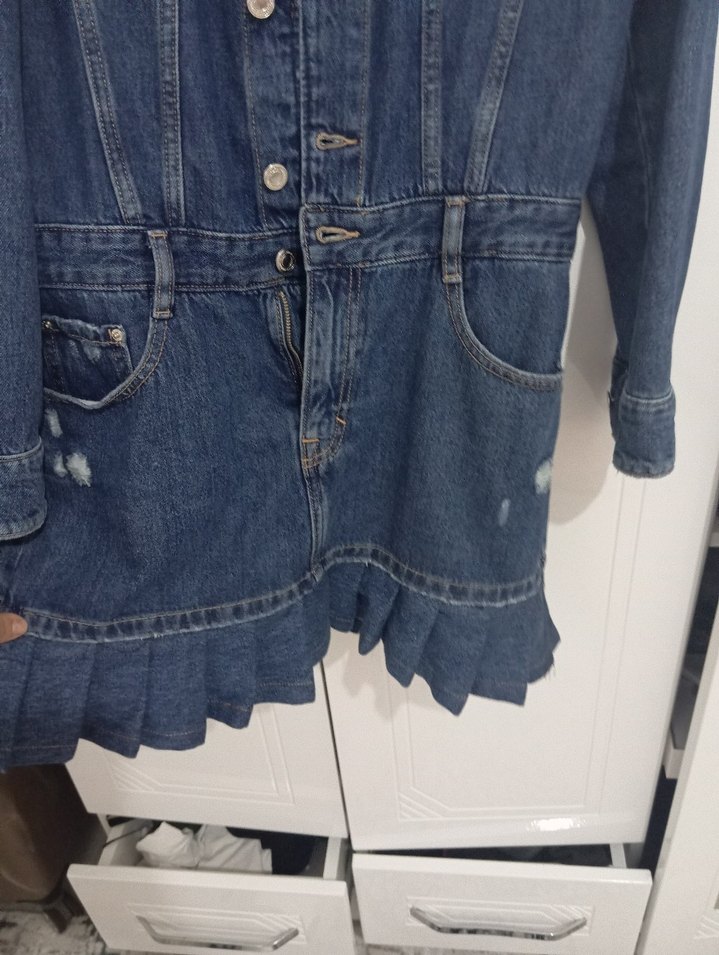 Mavi Kadın Denim Midi Ceket - Görsel 4