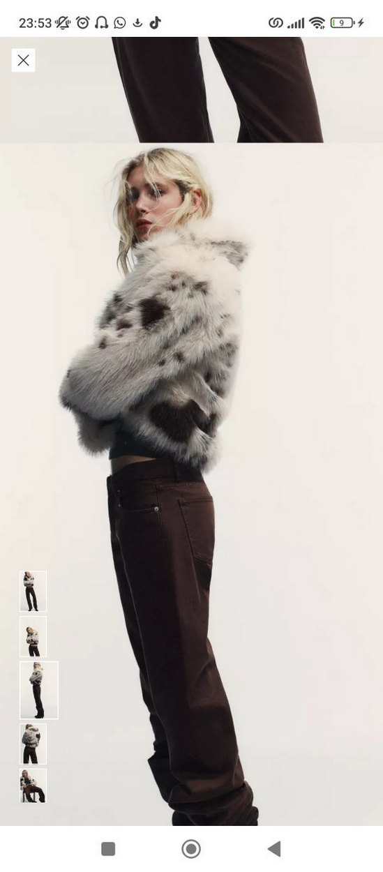 Zara Kürk Leopar Desenli Suni Kürk Bluz - Görsel 3