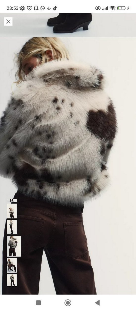 Zara Kürk Leopar Desenli Suni Kürk Bluz - Görsel 4