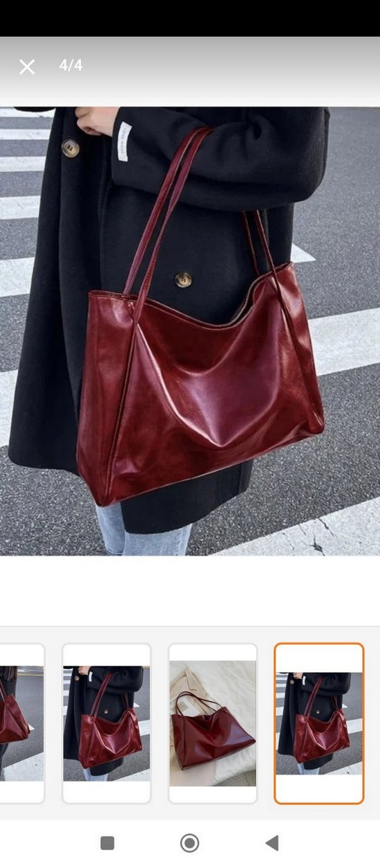 Bordo Parlak Deri Kadın Çanta - Görsel 2