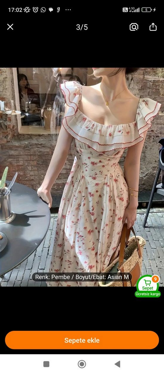 Pembe Straplez Çiçekli Uzun Elbise - Görsel 3