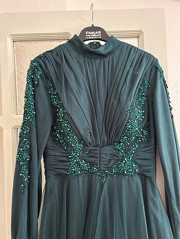 36 Beden yeşil Renk Abiye nişan elbisesi