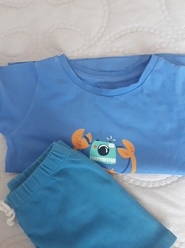 2 Yaş Beden mavi Renk Hello baby tişört şort