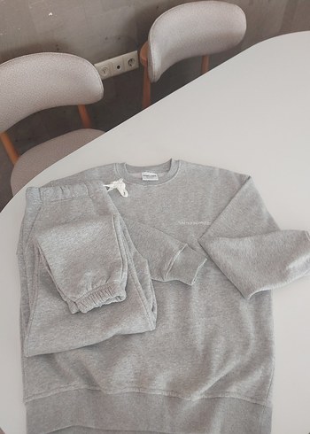 Diğer Gri Rahat Kesimi unisex Eşofman tk