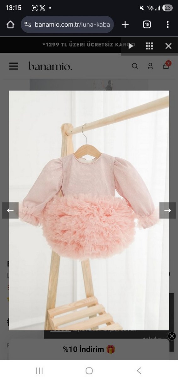 Pembe Fırfırlı Kız Çocuk Elbise - Görsel 3