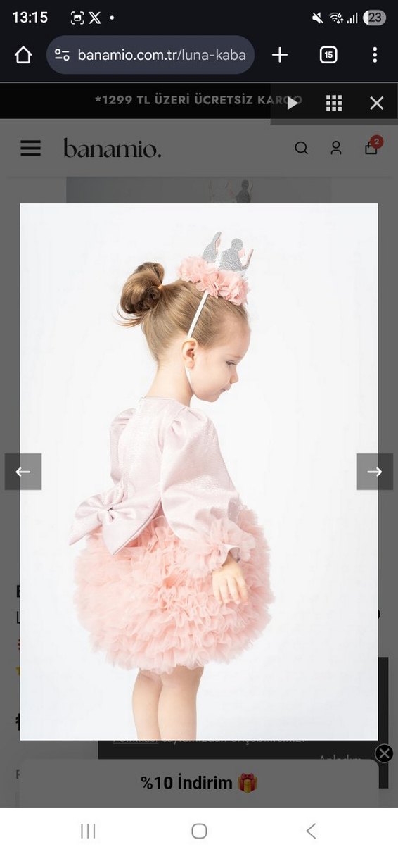 Pembe Fırfırlı Kız Çocuk Elbise - Görsel 2