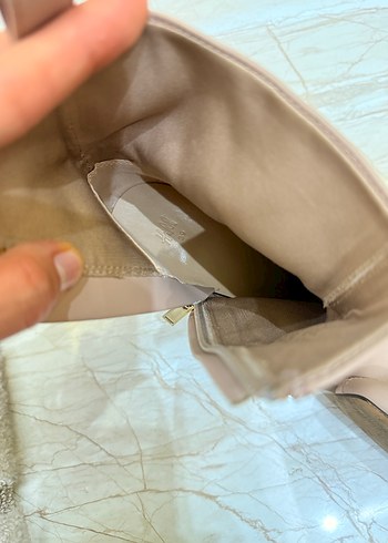 Bej Deri Kadın Topuklu Botlar - Görsel 3