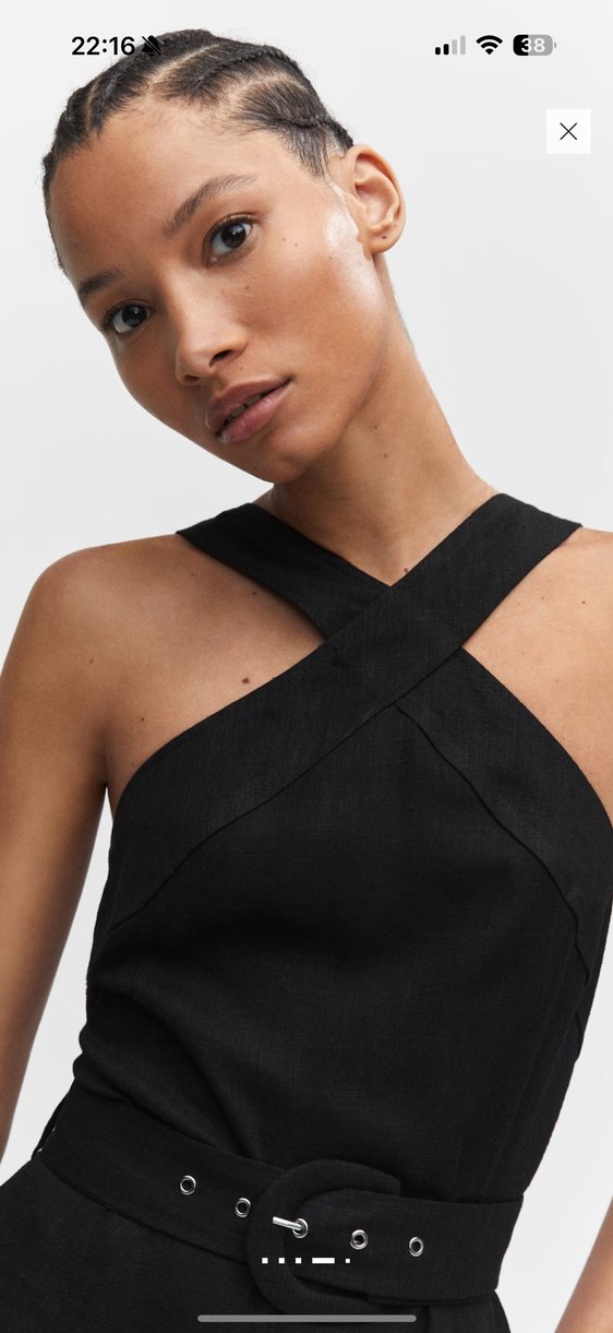 Kadın Siyah Midi Kemerli Uzun Tulum - Görsel 3