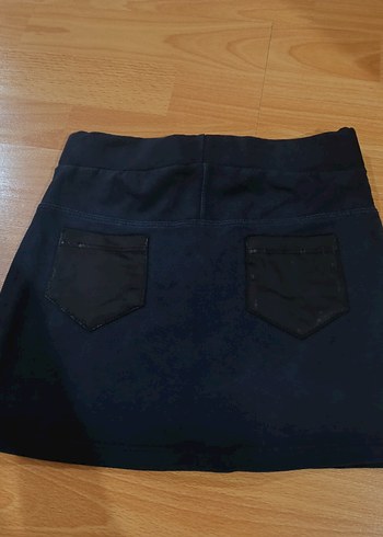 5 Yaş Beden siyah Renk Kemer Detaylı Siyah Gotik Mini Etek
