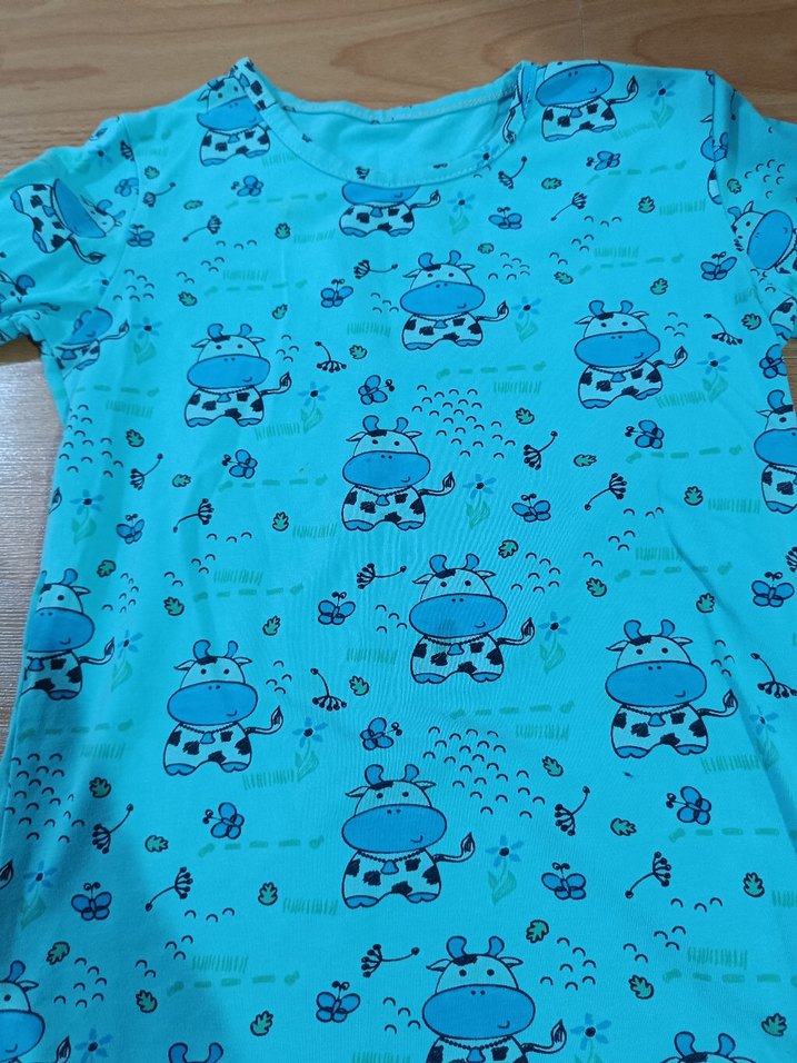 Uzun Kollu Turkuaz Kız Çocuk Tişörtü - Görsel 3