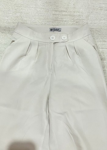 Düğmeli Keten Pantolon