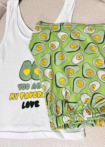 LC Waikiki Yeşil Baskılı Atlet ve Şort Pijama Takımı