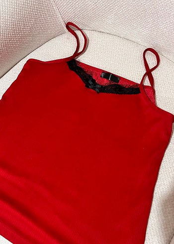 Diğer Kırmızı Nakışlı Gotik Kadın Bralet