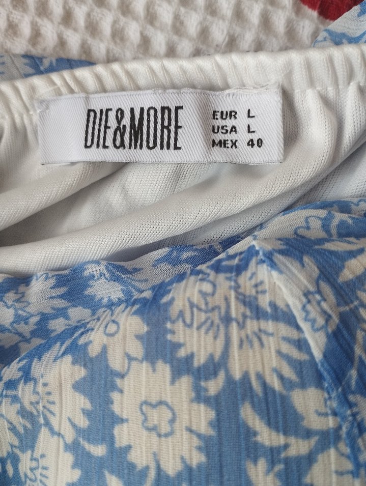 Mavi Bohem Uzun Kollu Mini Elbise - Görsel 3